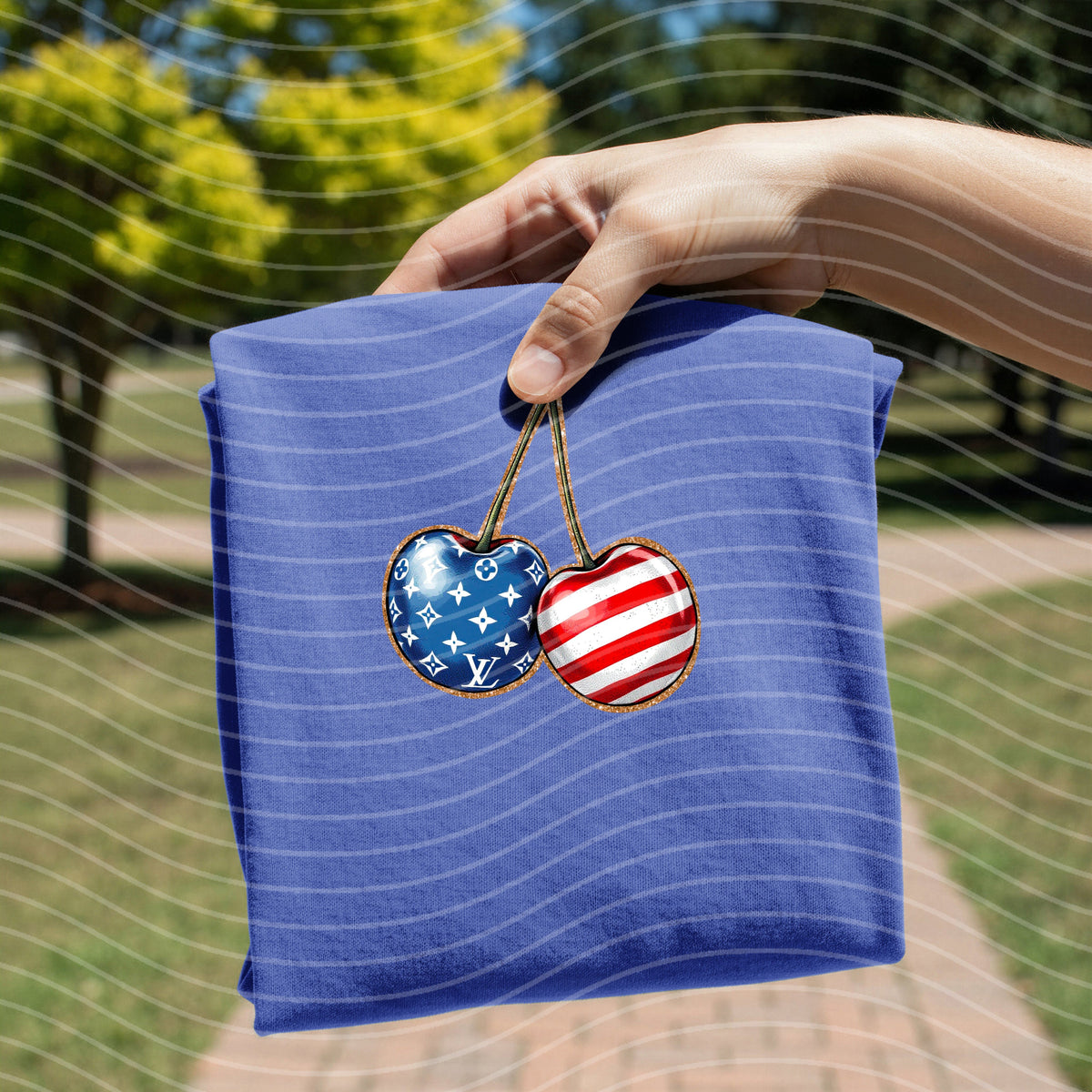 Patriotic Cherries Graphic Tee product image 1