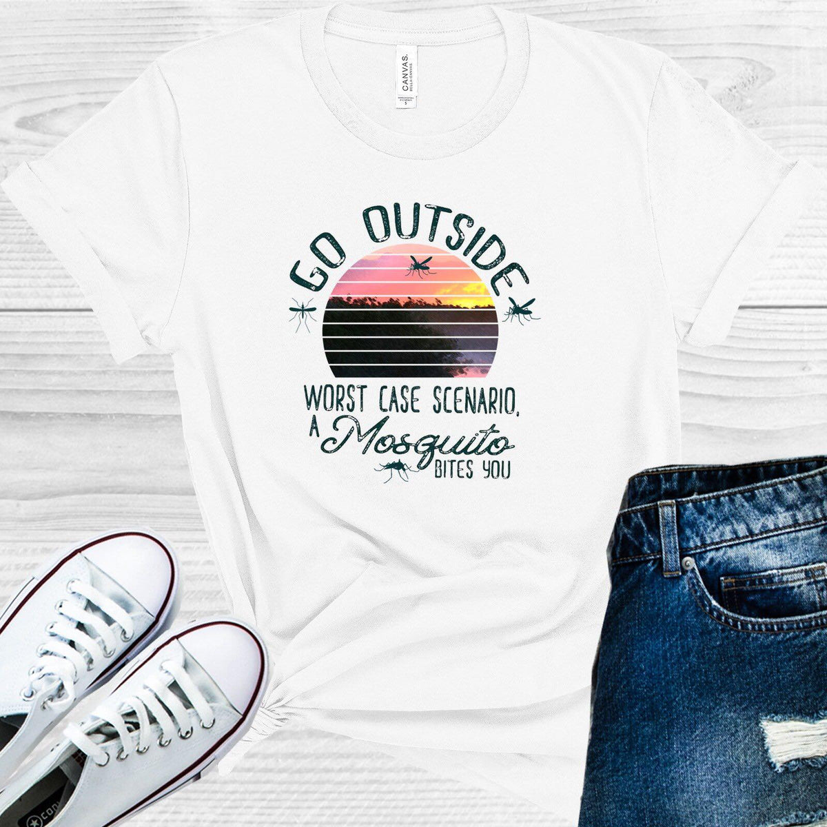 Go Outside Worst Case Scenario a Mosquito Bites You Graphic product image 1