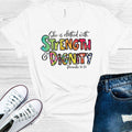 She is Clothed with Strength and Dignity Graphic Tee product image 1