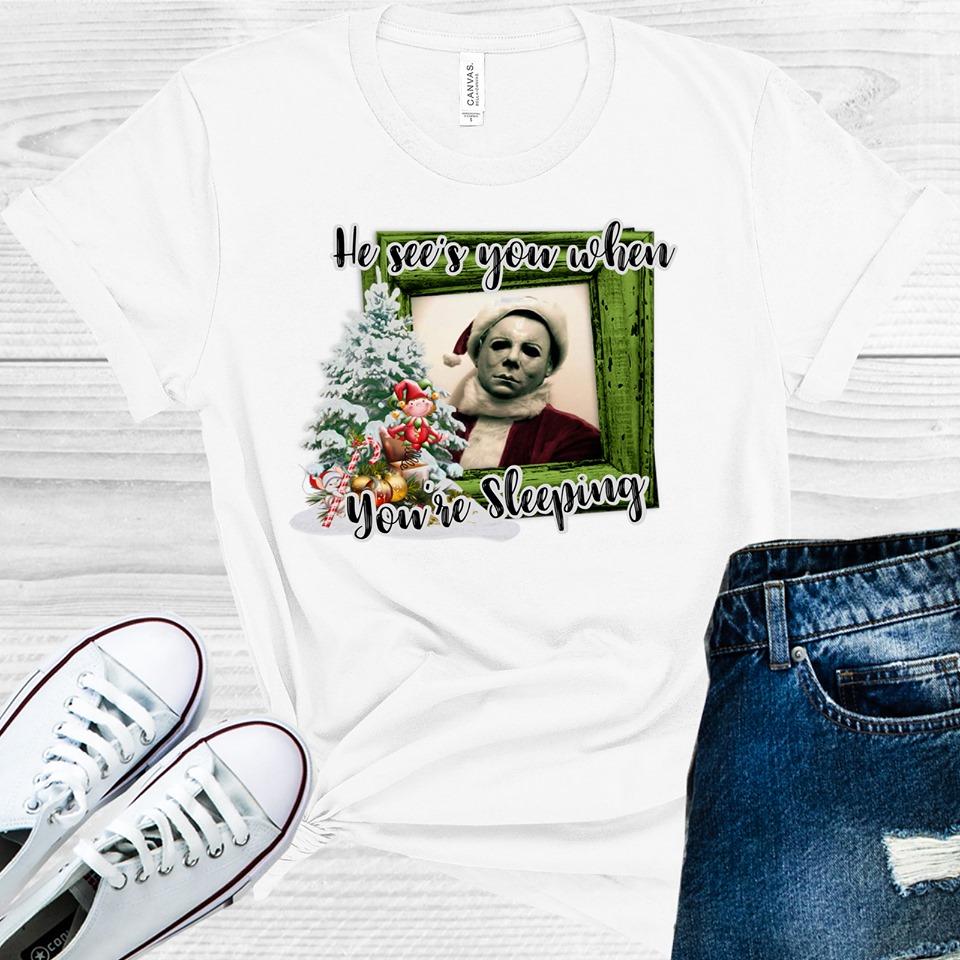 He Sees You When You're Sleeping Graphic Tee product image 1