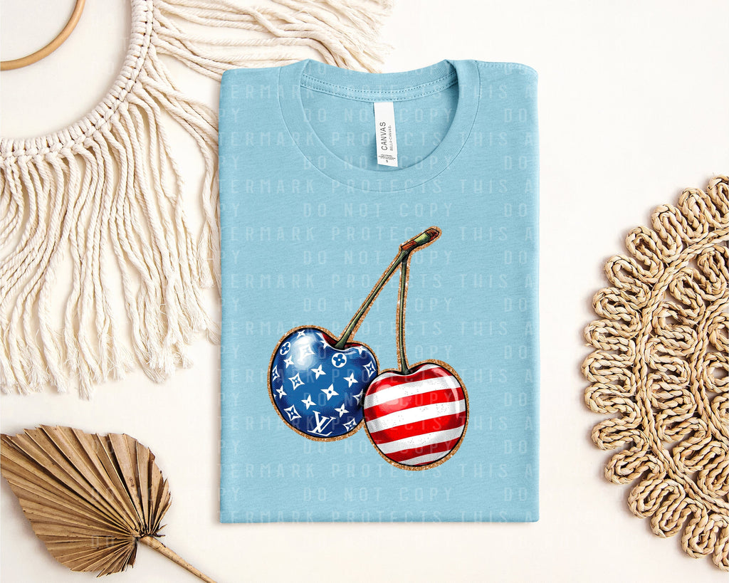 Patriotic Cherries Graphic Tee product image 2