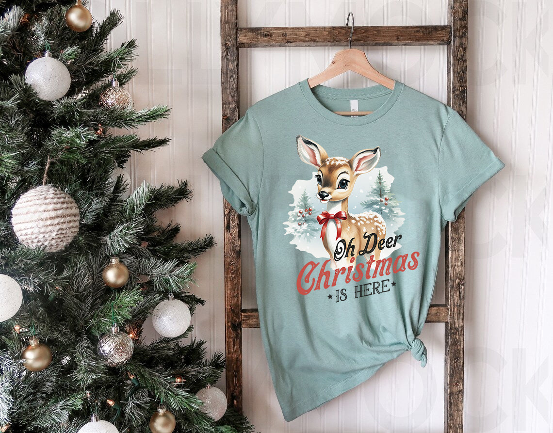 Oh Deer Christmas is Here Graphic Tee product image 1
