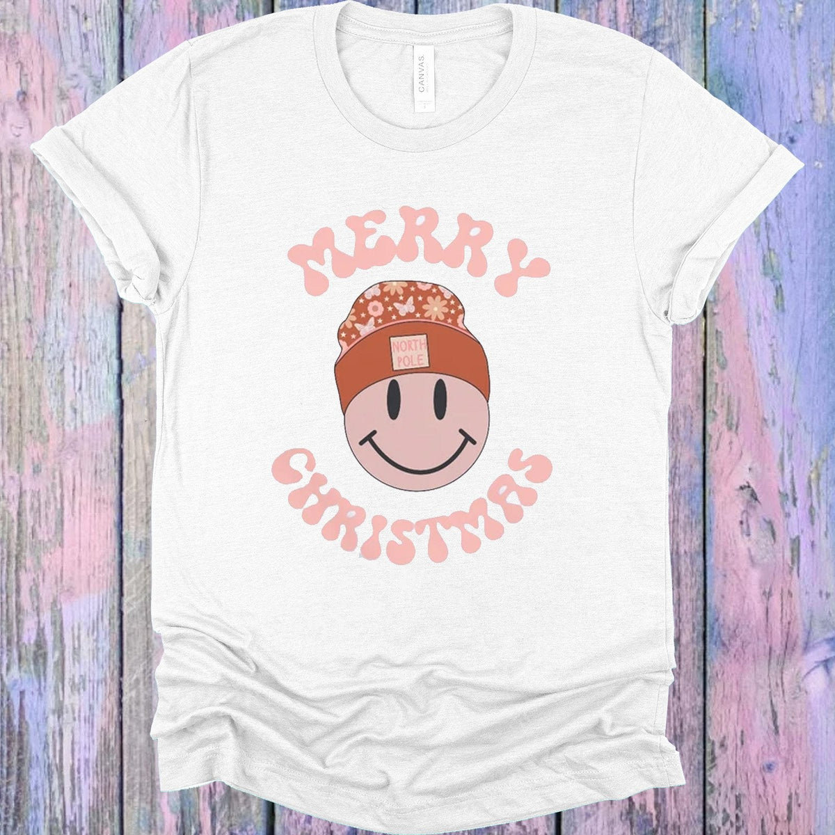Merry Christmas Happy Face Graphic Tee product image 1