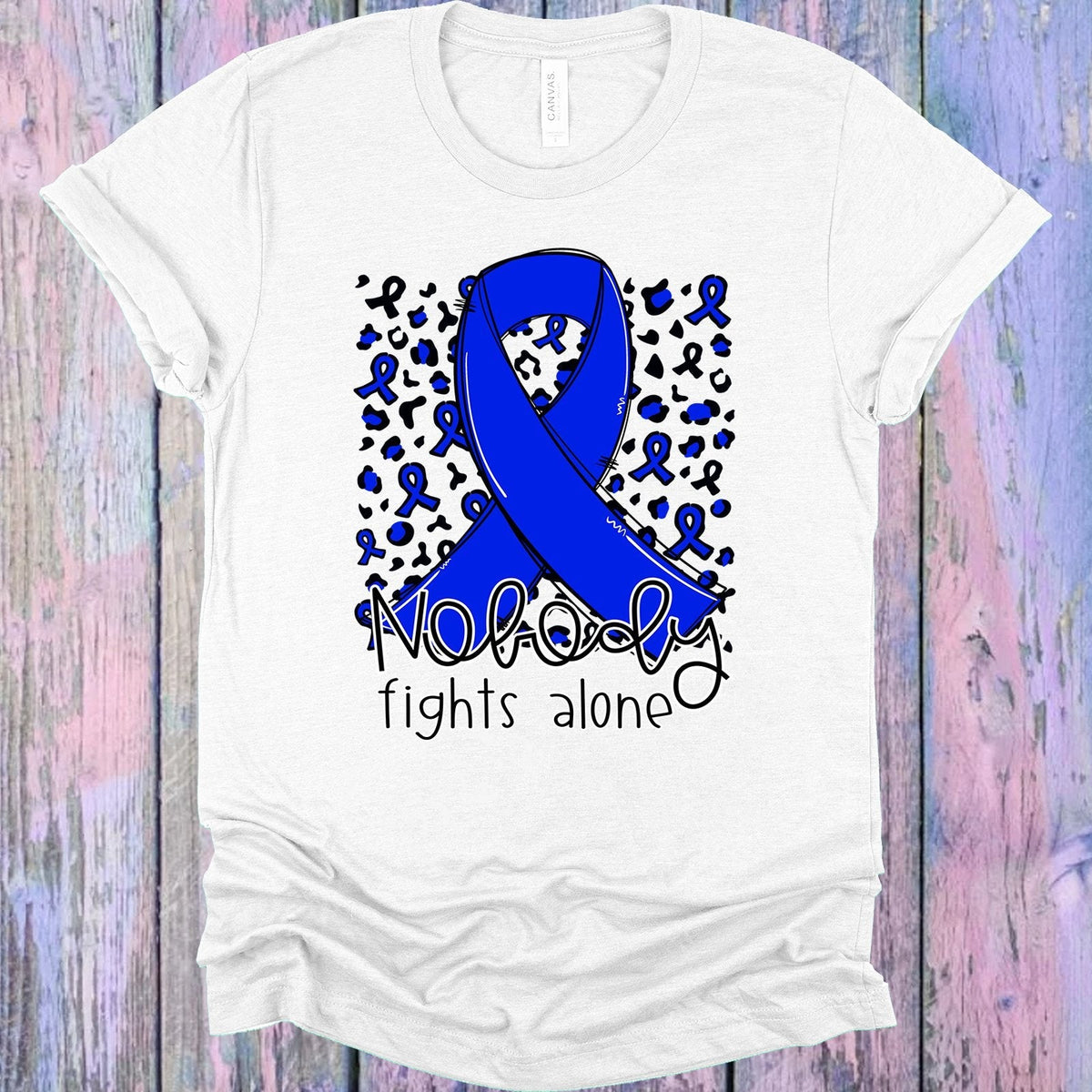 Nobody Fights Alone Blue Ribbon Graphic Tee product image 1