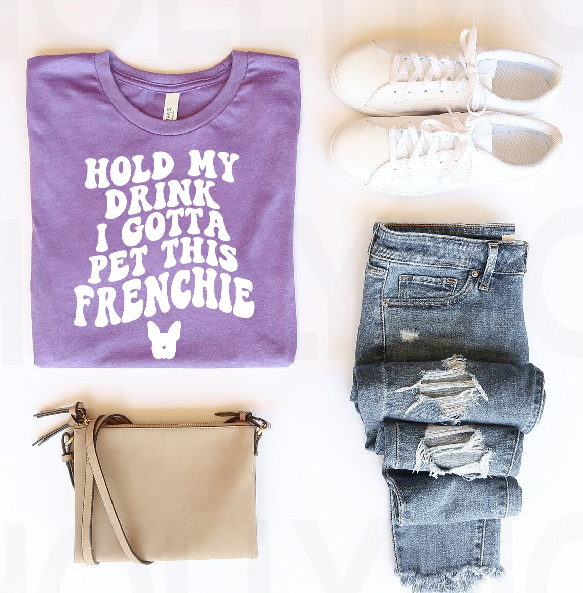 Hold My Drink I Gotta Pet This Frenchie Graphic Tee product image 1