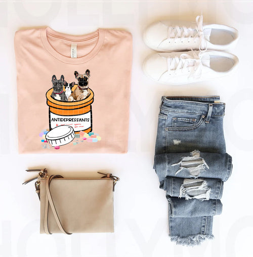 Antidepressants Frenchie Graphic Tee product image 1