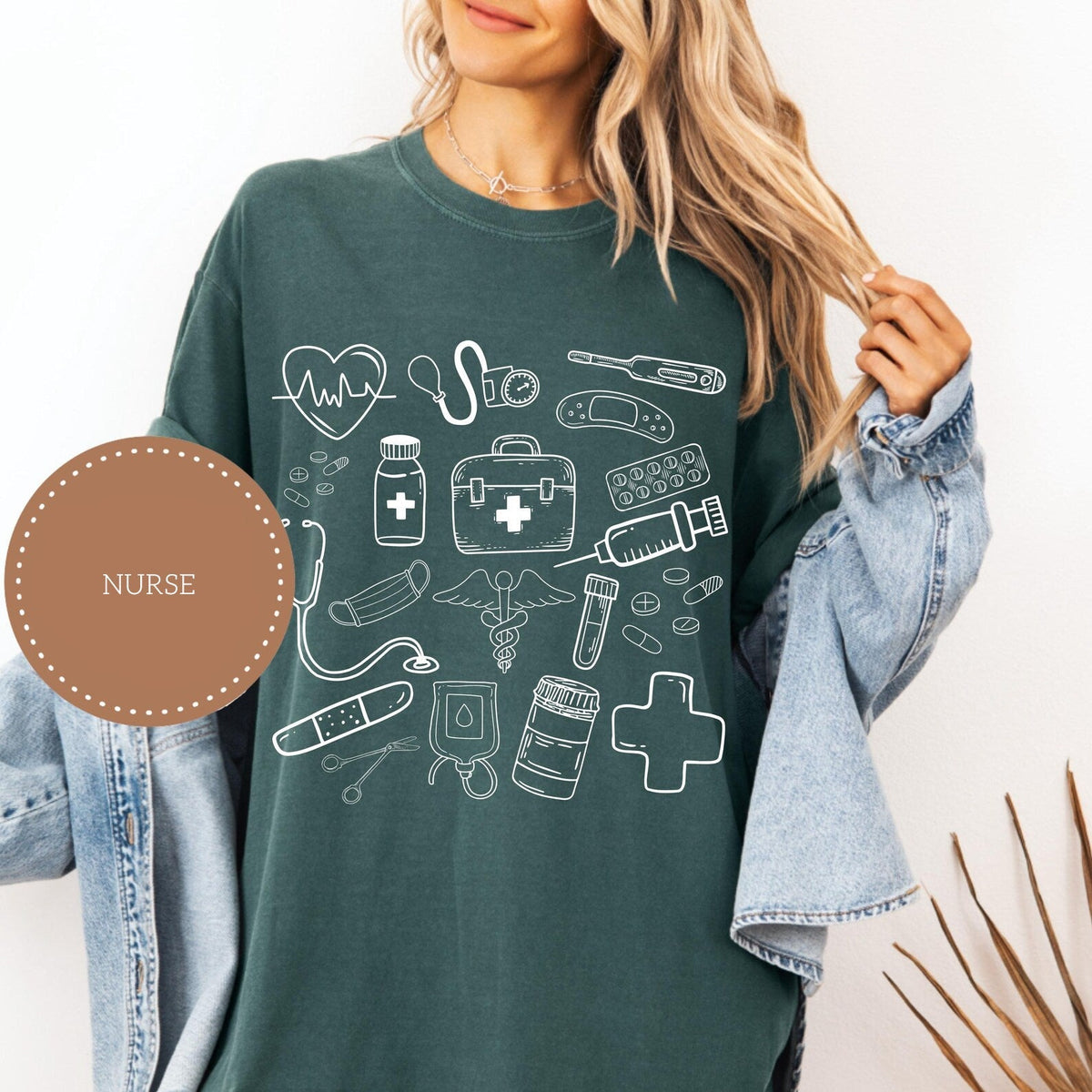 Nurse Doodle Icons Graphic Tee product image 1