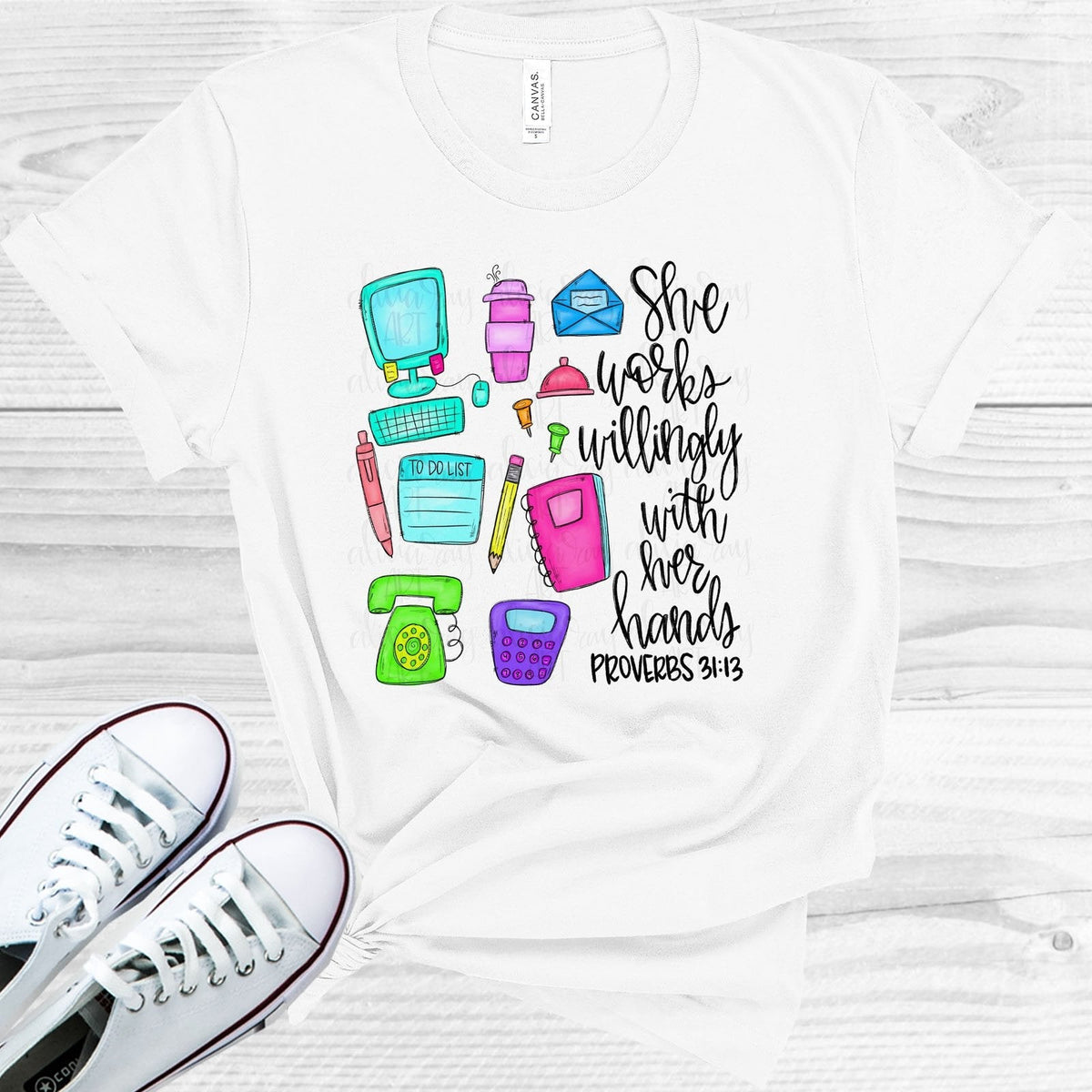 She Works Willingly with Her Hands - Receptionist Graphic product image 2