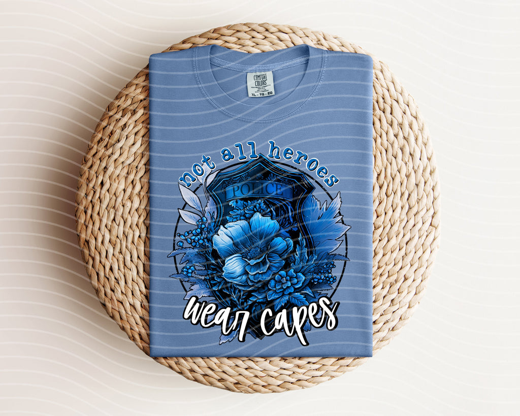 Not All Heroes Wear Capes (Police) Graphic Tee product image 1