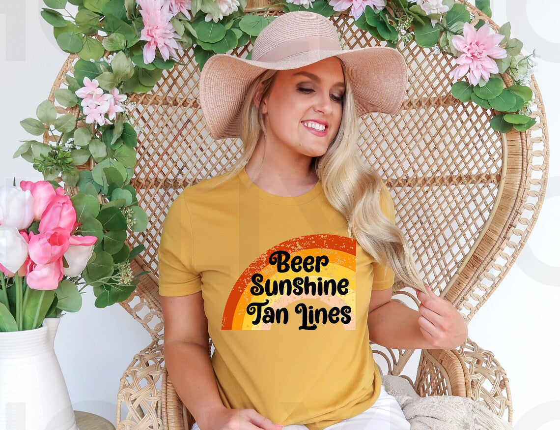 Beer Sunshine Tan Lines Graphic Tee product image 1