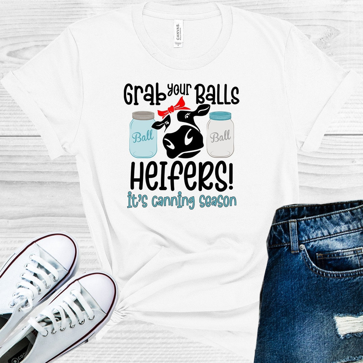 Grab Your Balls Heifers It's Canning Season Graphic Tee product image 1