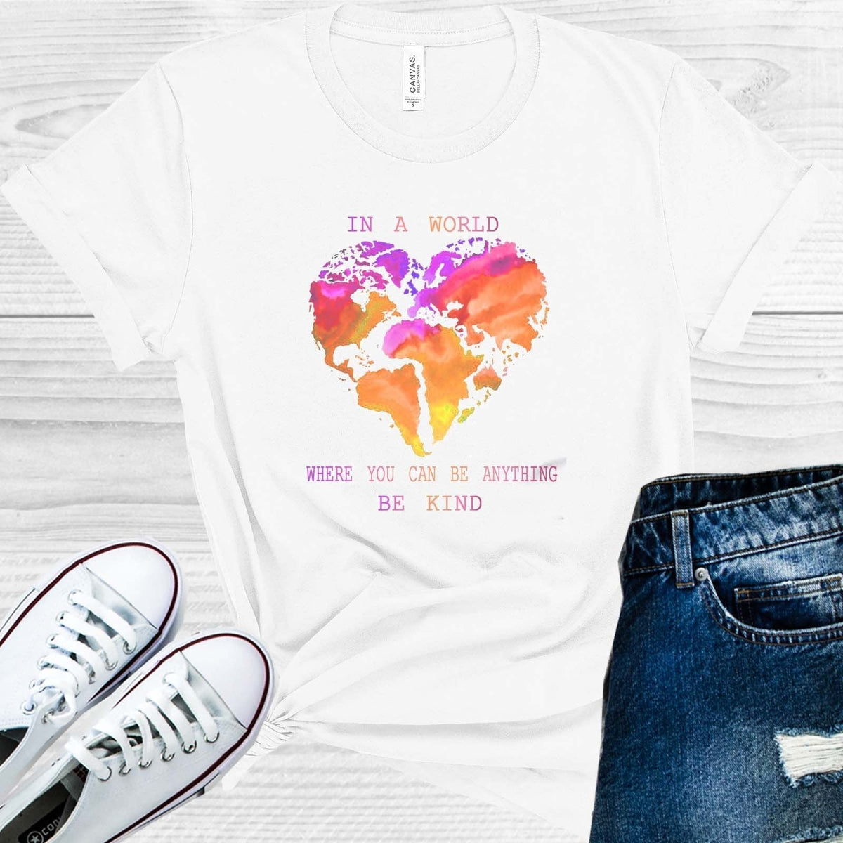 In a World Where You Can Be Anything Be Kind Graphic Tee product image 1