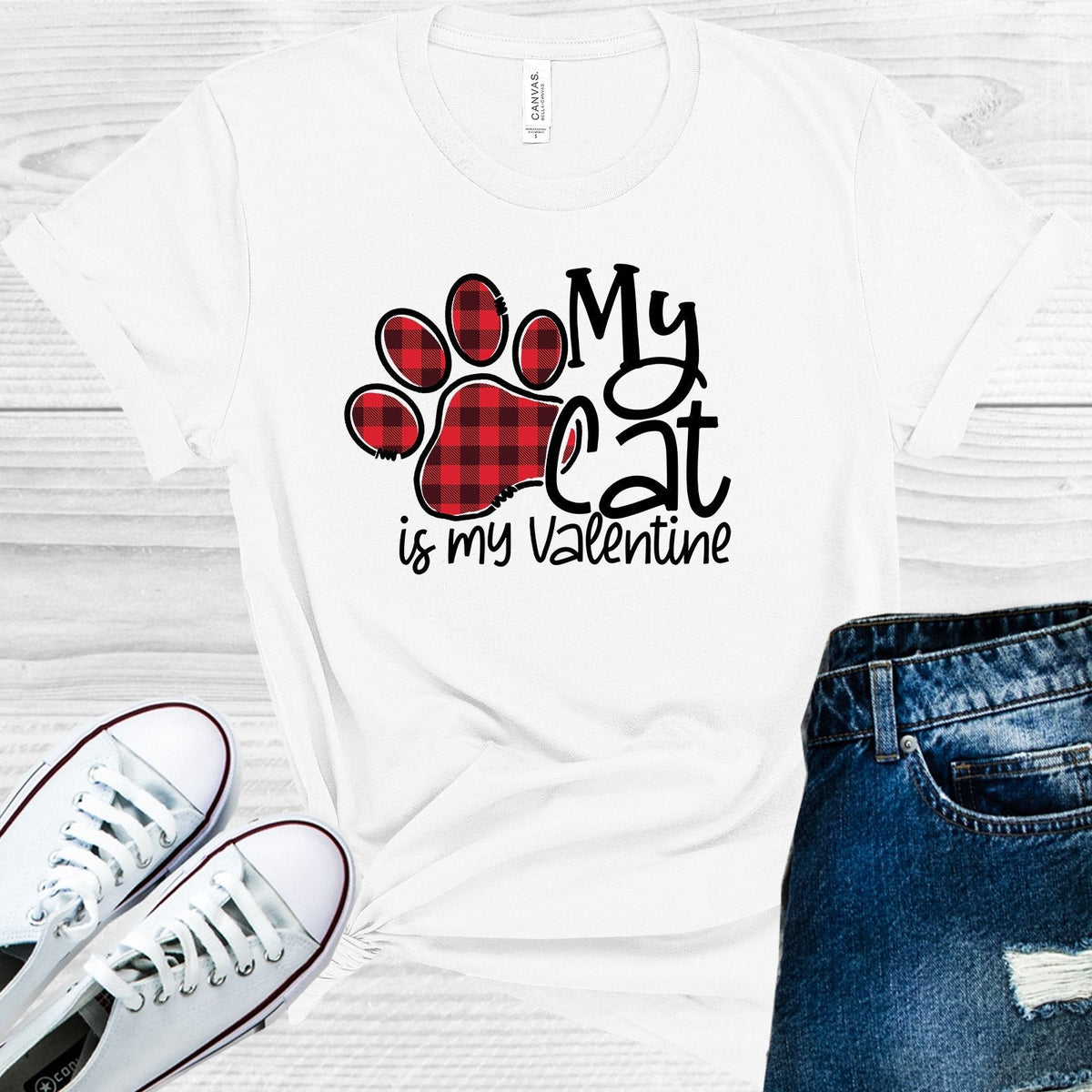My Cat is My Valentine Graphic Tee product image 1