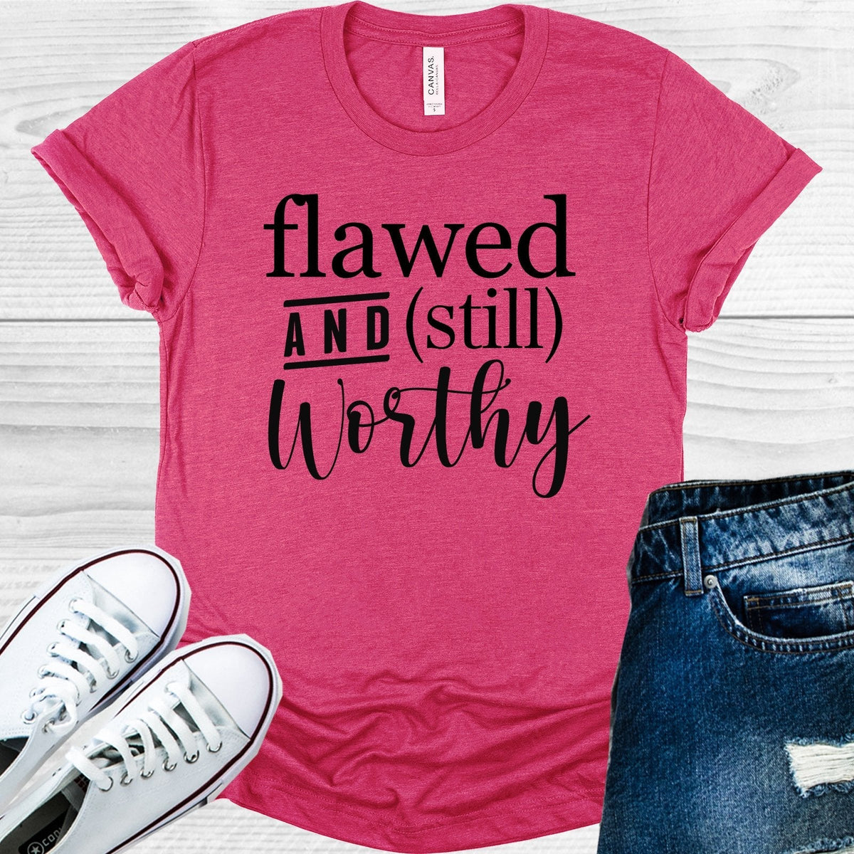 Flawed and Still Worthy Graphic Tee product image 1