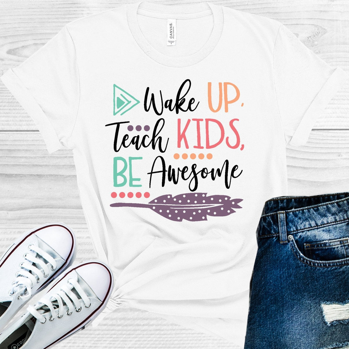 Wake Up Teach Kids Be Awesome Graphic Tee product image 1